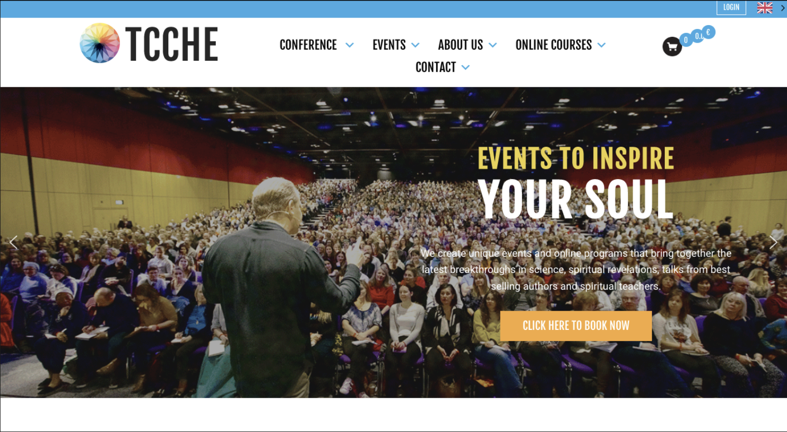 Il sito TCCHE — conferenze ed eventi internazionali con speaker bestseller come Joe Dispenza